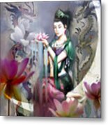 Kuan Yin Lotus Of Healing Metal Print