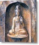 Kuan Yin Meditating Metal Print