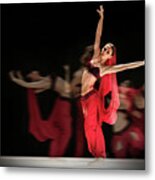 La Bayadere Ballerina In Red Tutu Ballet Metal Print
