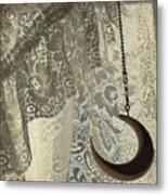 Lace And Crescent - Antiqued Metal Print