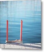 Ladder Into The Blue Metal Print