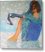 Lady In Blue Metal Print