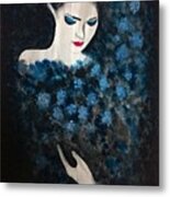 Lady In Blue Metal Print