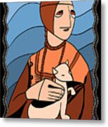 Lady With An Ermine By Piotr Metal Print