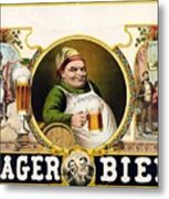 Lager Beer Stock Advertising Poster 1879 Metal Print