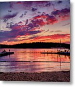 Lake Beach Sunset Metal Print