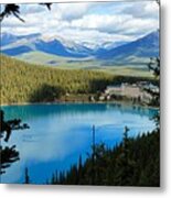 Lake Louise Chalet Metal Print