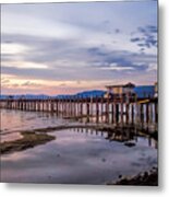 Lake Tahoe Pier Sunset Metal Print