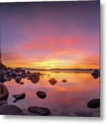 Lake Tahoe Sunset Peace Metal Print