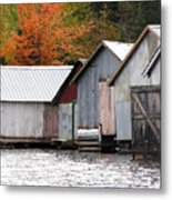 Lake Vermillion Boathouses Metal Print
