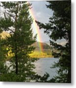 Lakeside Rainbow Metal Print