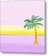 Landscape In Pink And Yellow Metal Print