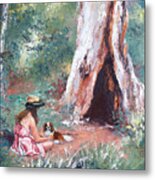 Landscape Painting - By The Hollow Tree Metal Print