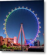Las Vegas High Roller At Dusk Rainbow Colors 2 Metal Print