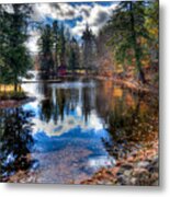 Last Bit Of Fall Color At The Boathouse Metal Print