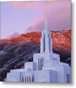 Last Light At Draper Temple Metal Print