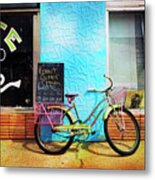 Latte Love Bicycle Metal Print