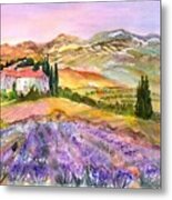 Lavender Field Provence France Metal Print
