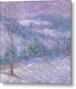 Lavender Impressionist Snowscape Metal Print