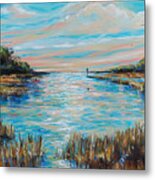 Lazy Coastal River Ii Metal Print