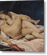 Sleep By Gustave Courbet Metal Print