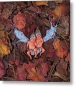 Fall Leaf Fairies Metal Print