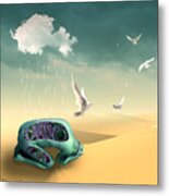 Left To Get Wet By The Desert Metal Print