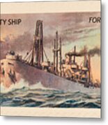 Liberty Ship Stamp Metal Print