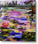 Life By The Lily Pond Metal Print