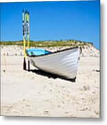 Lifeboat And Oars Metal Print