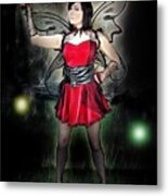 Light And The Red Fairy Metal Print