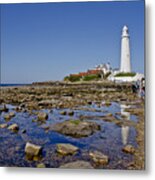 Lighthouse At Low Tide. Metal Print