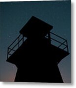 Lighthouse At Night Prince Edward Island Metal Print