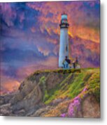 Lighthouse At Pigeon Point Metal Print