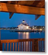 Lighthouse From The Gazebo 5436 Metal Print