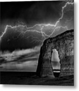 Lightning At Monument Rocks Metal Print