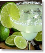 Lime Margarita Drink Metal Print