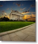 Lincoln Memorial Sunset Metal Print