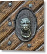 Lion Knocker Metal Print