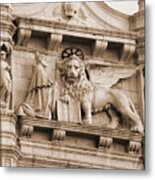 Lion Of Venice With The Doge Metal Print