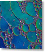 Liquid Turquoise River Stone Metal Print