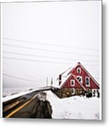 Little Red Barn I Found Up In The Metal Print