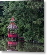 Little Red Gazebo Metal Print