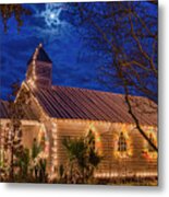 Little Village Church With Star From Heaven Above The Steeple Metal Print