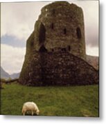 Llanberis Castle And Sheep Metal Print