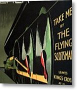 Lner - Flying Scotsman - King's Cross Railway Station - Art Deco - Vintage Advertising Poster Metal Print