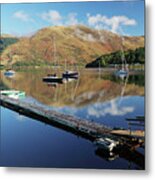 Loch Leven  Jetty And Boats Metal Print