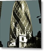 London - Gherkin - Soft Blue Greys Metal Print