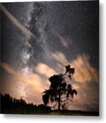 Lone Tree, Milky Way, Late Summer Metal Print
