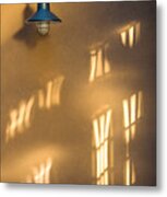 Lonely Lamp Among Sunrise Window Light Reflections Metal Print